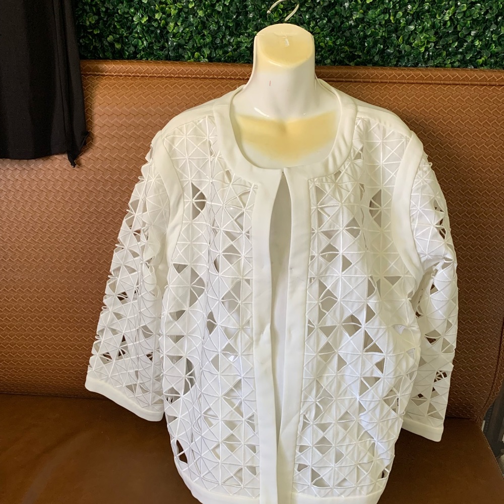Beautiful Polyester White Lace Jacket - image 2